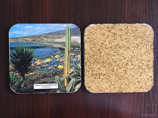 Подставка под пиво Playa de las Americas Tenerife No 1, пробка