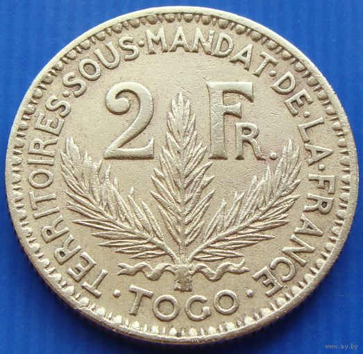 Того. 2 франка 1925 год  KM#3   Тираж: 580.000 шт