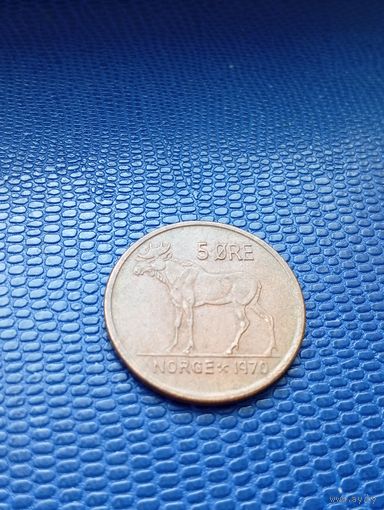 Норвегия 5 эре 1970 лось