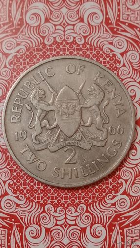 Кения 2 шиллинга 1966 редкая