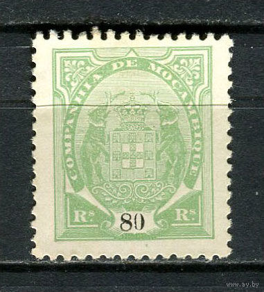 Португальские колонии - Мозамбик (Comp de Mocambique) - 1895 - Слоны с гербом 80R - [Mi.19A] - 1 марка. Чистая без клея.  (Лот 13JA)-TG3P52