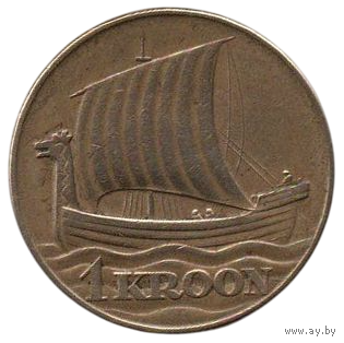 ЭСТОНСКАЯ РЕСПУБЛИКА. ПЕРВАЯ РЕСПУБЛИКА. 1 КРОНА 1934. КОРАБЛЬ