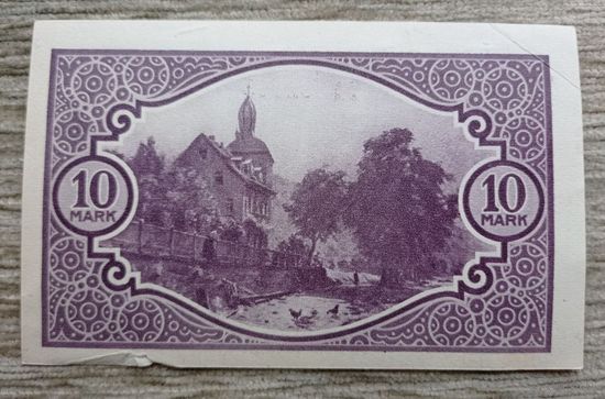 Werty71 Германия 10 марок 1918 банкнота Крайс Мосбах