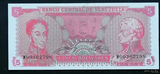 Венесуэла 5 боливаров 1989г unc