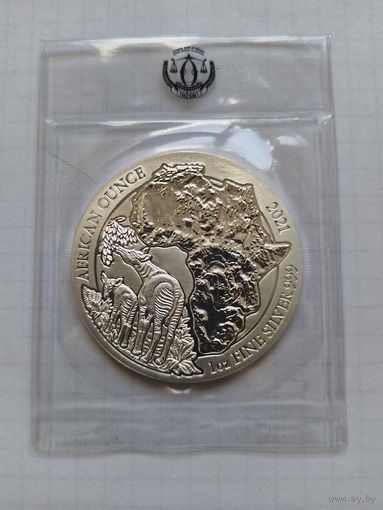 Руанда 50 франков 2021 Звери унцовка