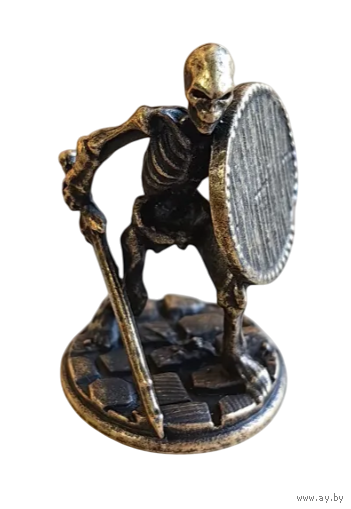 Статуэтка миниатюра Воин скелет Металл/сплав