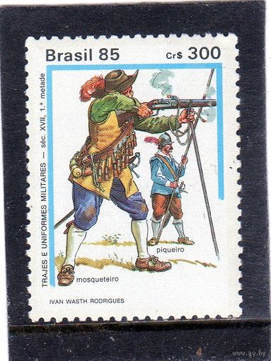 Бразилия. Mi:BR 2141. Мушкетер, пикинер. Военная форма XVI века. 1985.