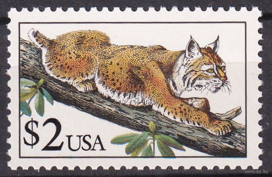 19.Us. США. Рысь. 1990 г. Одиночный выпуск. Номинал 2$. Mi.#2092. MNH.