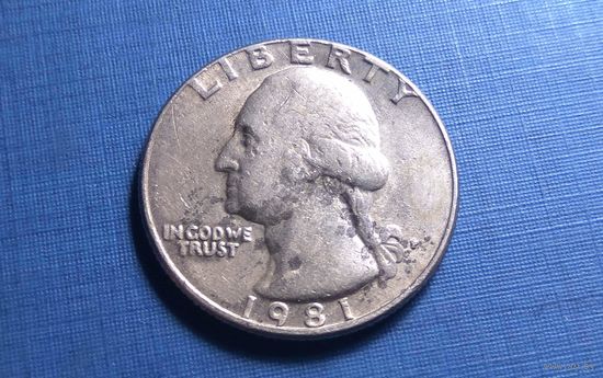 25 центов (квотер) 1981 P. США. Единственное предложение на АУ!