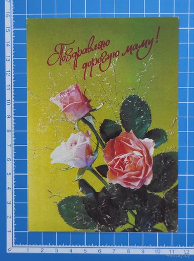 Почтовая карточка от 22.05.1991. "Поздравляю дорогую маму!". Фото И. Дергилева.