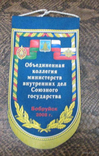 Вымпел. Объединенная коллегия министерств внутренних дел союзного государства. Г. Бобруйск 2008 г.