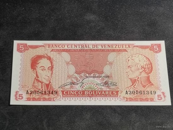 Венесуэла 5 боливаров 1989 Unc