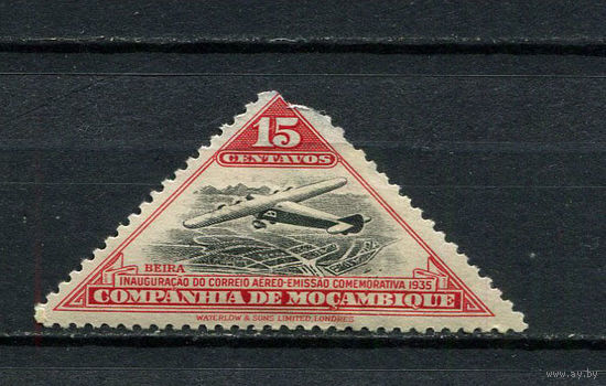 Португальские колонии - Мозамбик (Comp de Mocambique) - 1935 - Авиация 15С - (есть тонкое место) - [Mi.178] - 1 марка. MH.  (LOT EK31)-T10P11