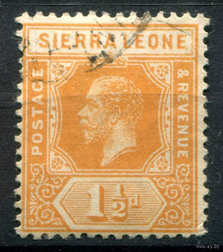 Британские колонии - Сьерра-Леоне - 1912г. - король Георг V, 1 1/2 P - 1 марка - гашёная [Mi 83]. #4-B5-118-A-1