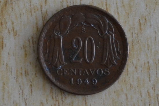 Чили 20 сентаво 1949