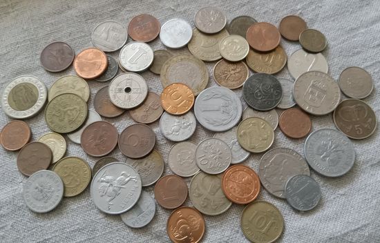 С РУБЛЯ! 60 монет. Микс, без СССР, УК, РФ.