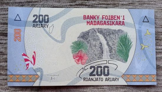 Werty71 Мадагаскар 200 ариари 2017 UNC банкнота