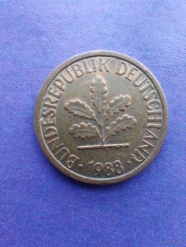 Германия ФРГ 1 пфенниг 1988 G