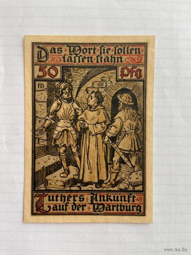 Нотгельд 50 пфеннигов. Эйленах. Веймарская республика - 04 (2)