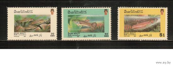 Бруней-1991(Мих.436-438) , **    , Морская Фауна , Рыбы ,  (полная серия)