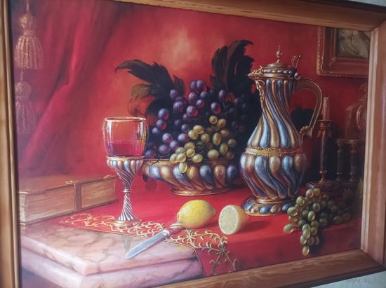 Натюрморт фрукты и кувшин