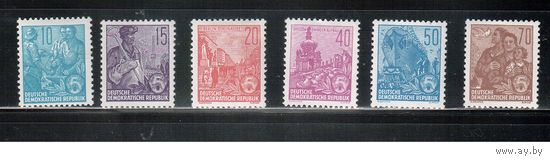 ГДР-1955,(Мих.453-458) * , Стандарт (полная серия)