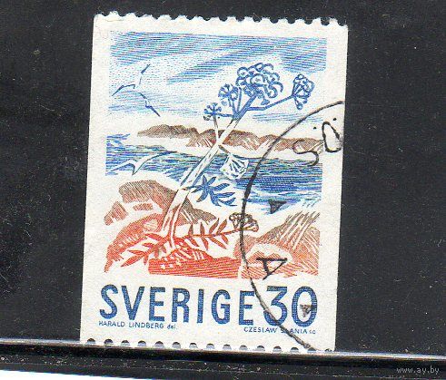 Швеция.  Mi:SE 592 .  Завод Анжелика на побережье. Серия: Definitives 1967-1970 гг. . 1967.