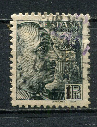 Испания (Испанское государство) - 1939/1940 - Генерал Франко 1Pta - [Mi.836] - 1 марка. Гашеная.  (Лот 43Gd)-T2P8