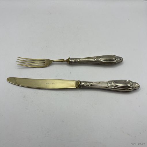 Антикварные десертные нож и вилка. Германия. 3388