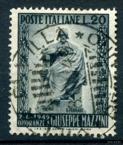 Италия - 1949г. - памятник Джузеппе Мадзини - 1 марка - полная серия, гашёная [Mi 777]. #1-It-18-B-2