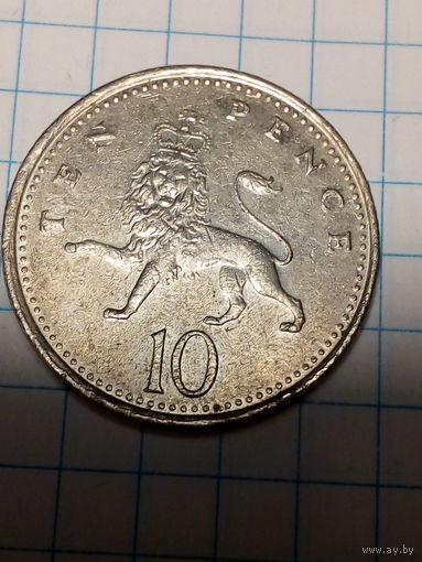 10 пенсов Великобритания  2002 год