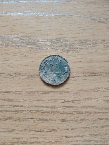Войсковая бона номиналом 20 грошей 77-го польского пехотного полка, г. Лида. Польша, конец 20-х, начало 30-х годов прошлого столетия.