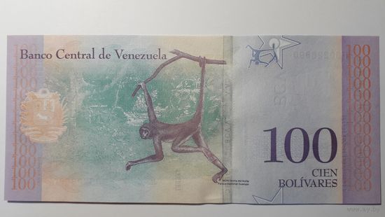 Венесуэла, 100 боливаров 2018 г. Серия F. UNC.