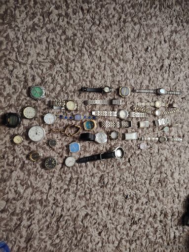 Лот часов, крышек и т. д, в раб.