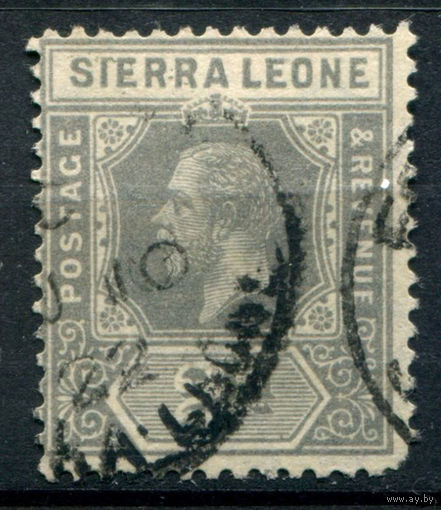Британские колонии - Сьерра-Леоне - 1912г. - король Георг V, 2 P - 1 марка - гашёная [Mi 84]. #4-B5-118-A-1