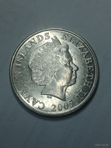 Каймановы острова 25 центов 2005 года .