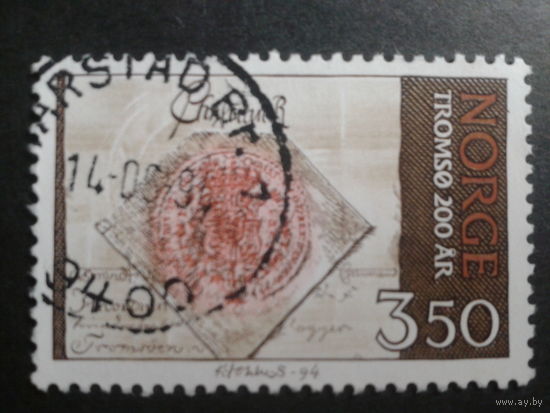 Норвегия 1994 печать короля Христиана 7