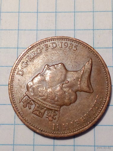 2 пенса Великобритания 1985 год.
