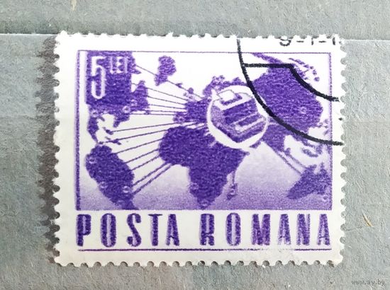 Марка Румыния 1967 год Связь