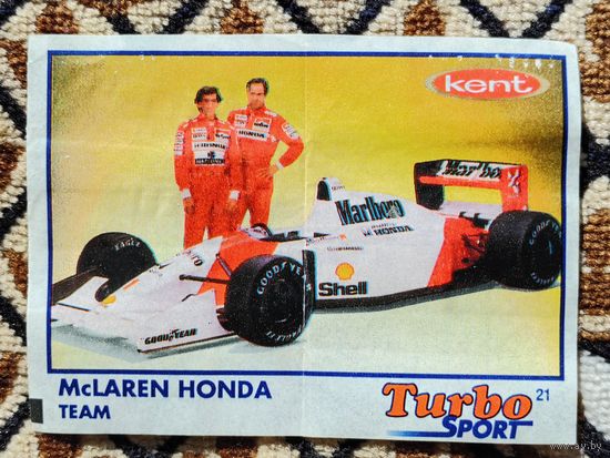 Вкладыш Turbo (Турбо) Sport (серия 1-70, Спорт, Blue), номер 21, McLaren Honda Team. Возможен небольшой торг.