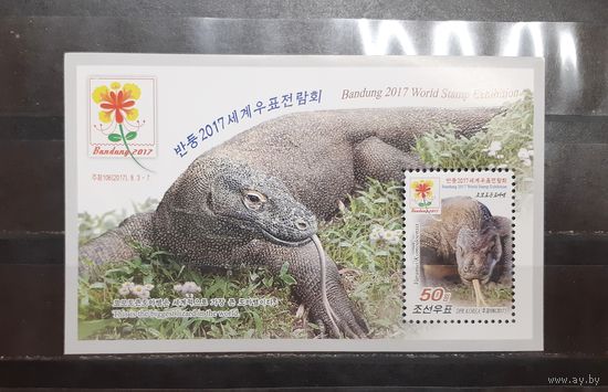 Корея. 2017 год. Фауна. Пресмыкающиеся. Варан (блок) (1099)