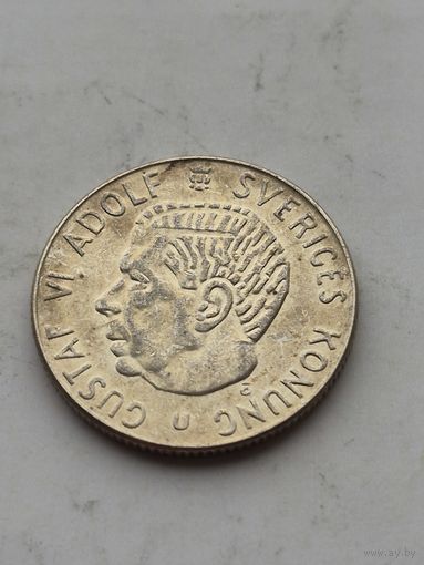1 крона 1963 года Швеция. Серебро 400. Монета не чищена. 45192