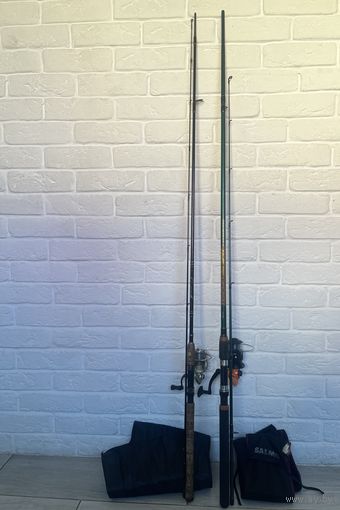 2 спиннинга + 2 катушки+ мелочёвка всё Salmo