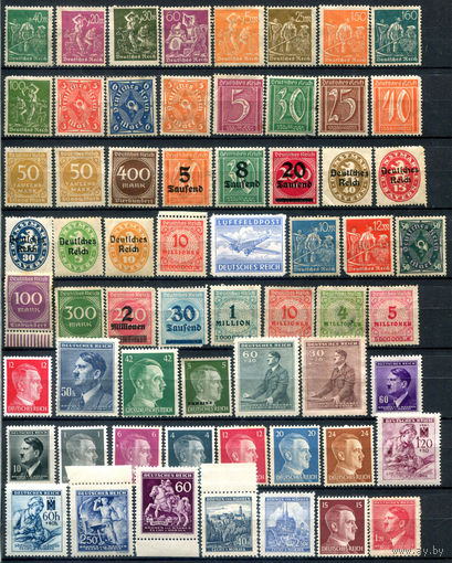 Германия, Рейх  - 55+ марок - MH, MLH, чистые без клея, несколько марок с тонкими местами. #O-W-92-E-1