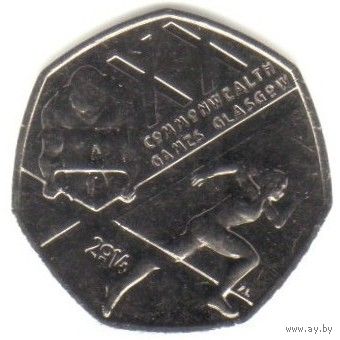 Великобритания 50 пенсов, 2014 Игры Содружества 2014 Глазго UNC