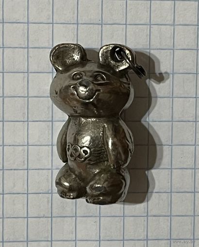 Брелок Олимпийский мишка. Метал.