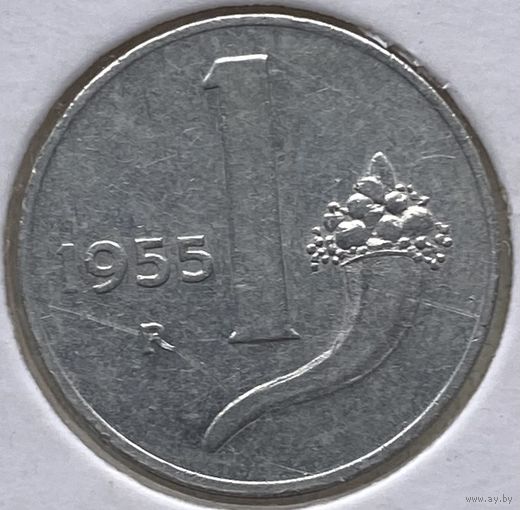 Италия 1 лира 1955 г. В холдере