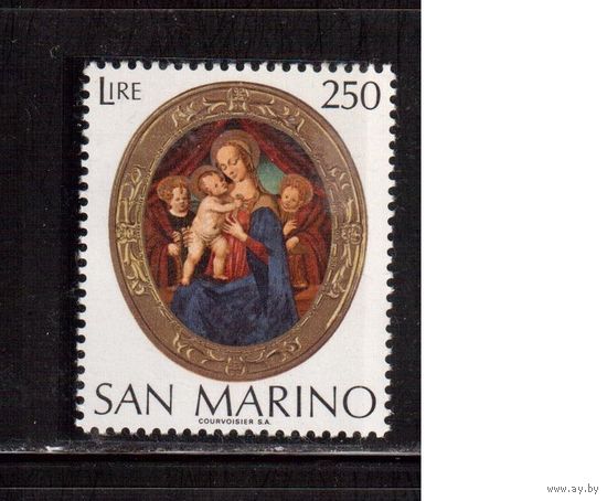 Сан-Марино-1974, (Мих.1082) **, Рождество,  Живопись,