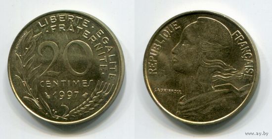 Франция. 20 сантимов (1997, aUNC)