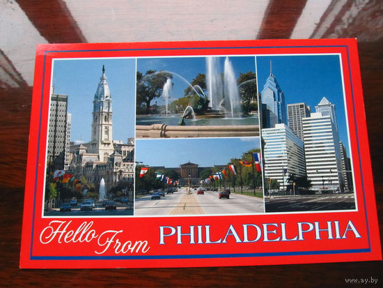 C005-3090 Открытка Hello from Philadelphia США Конец 1990-х – начало 2000-х Подписана